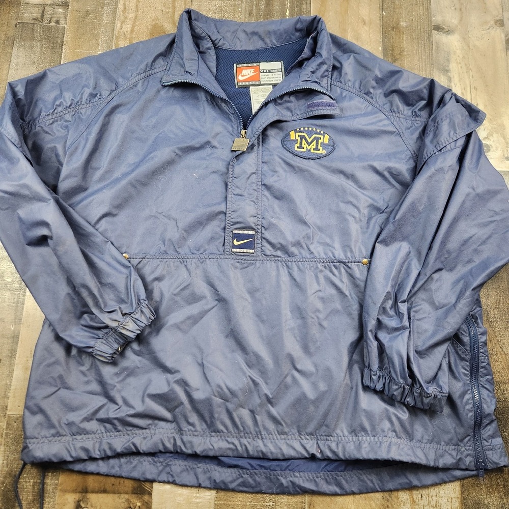 Nike Team Sports NCAA Michigan Wolverines size 2XL Windbreaker Anorak Jacket - Picture 2 of 13